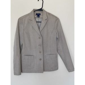 Ann Taylor Jacket Blazer 97% Cotton 3% Spandex 23”Lx17”W Sleeve 21.5”L Size 4
